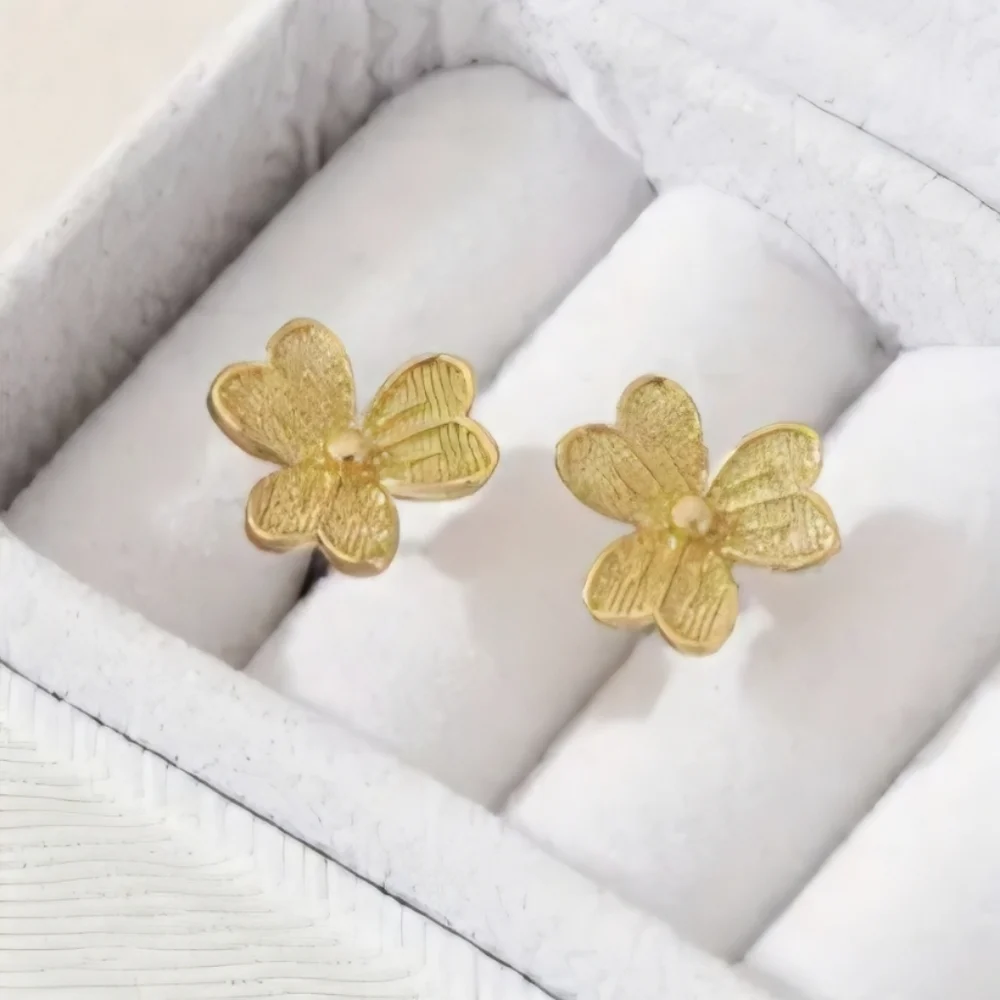 Gold Flower Earrings